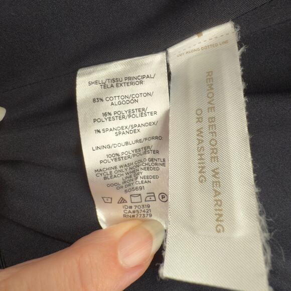 Ann Taylor 10P Boucle Blue White Tweed Lined Jacket Fringe Work Career Casual - Picture 8 of 8